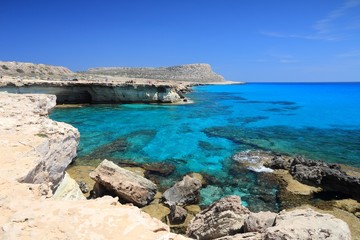 Fototapeta na wymiar Cyprus Sea Caves - Cape Greco coast