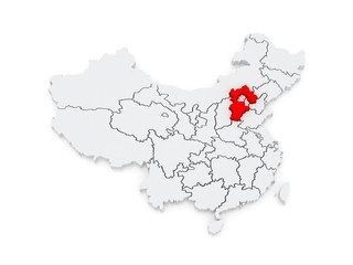 Fototapeta premium Map of Hebei. China.