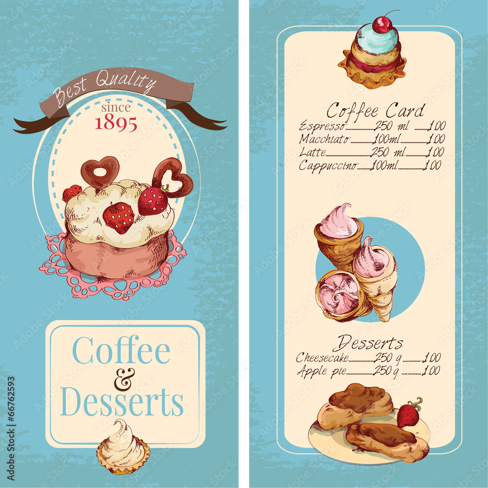 Poster Desserts menu template