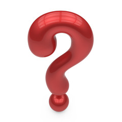 red 3d question mark isolated on white background