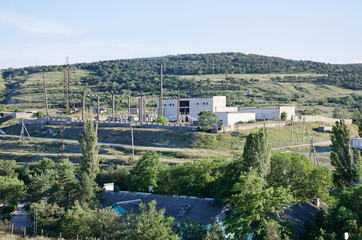 Fototapeta na wymiar Electric substation in Feodosia