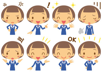 セーラー服の女子生徒　表情