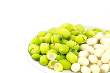 Lotus seeds green Isolated