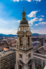 Fototapeta na wymiar Aerial view at Budapest from the top of St Stephen Basilica