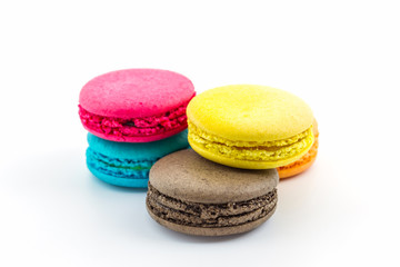 Sweet and colourful french macaroons.