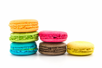 Sweet and colourful french macaroons.