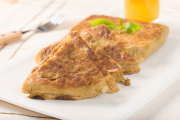 arab bread murtabak, in setting background