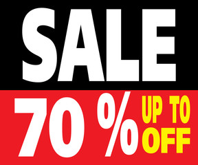 Sale up to 70 Percents Promotion Label