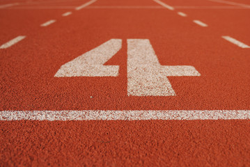 Athletic running track in stadium