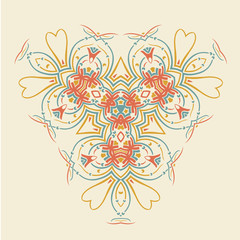 Vector round retro ornament