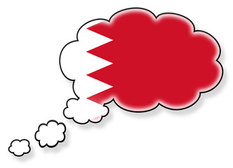 Flag in the cloud, isolated on white background