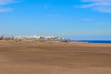Fototapeta na wymiar Lanzarote beach on Spanish Canary Island