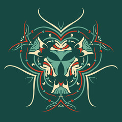 Vector round retro ornament