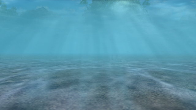 view of the city from underwater up to the mountains