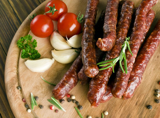 Smoked sausage with rosemary and peppercorns