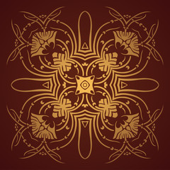 Vector round retro ornament