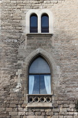 Medieval window in Palma de Mallorca, Spain