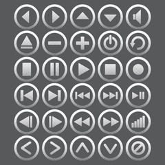 Vector of transparent icon, media player button set