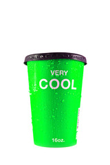 Ice cold water in Plastic cup