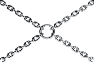 Interlinked chrome chains in cross