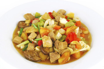 Stir fried meat  in oyster sauce