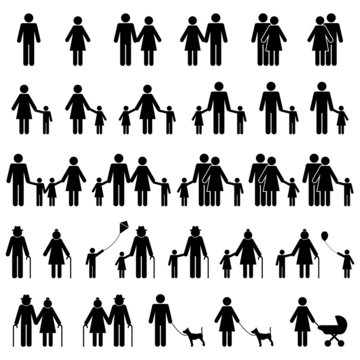 Family People Icons Set