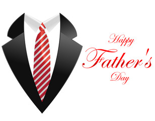 happy fathers day, greeting card with coat and necktie