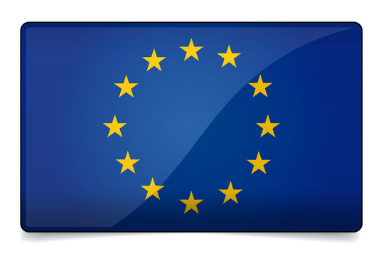 Europe union flag correctly and proportional with round corner