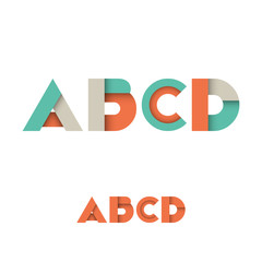 A B C D Modern Colored Layered Font or Alphabet