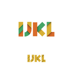 I J K L Modern Colored Layered Font or Alphabet