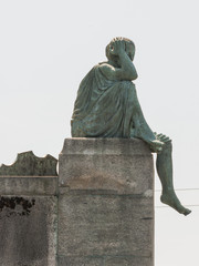 Basel, Altstadt, Kunst, Rhein, Figur, nachdenklich, Schweiz