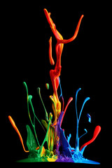 Colorful paint splashing