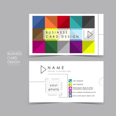 colorful brick vector business card set