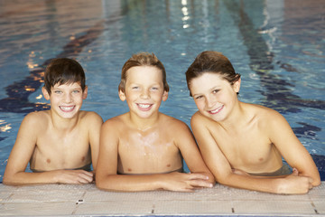 Boys in swimming pool
