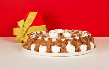 Birthday cake with gift