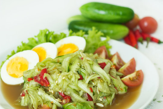Thai style cucumber spicy salad