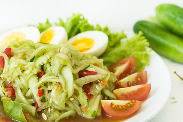 Thai style cucumber spicy salad