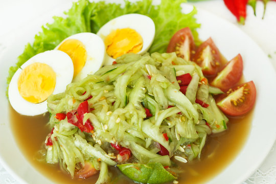 Thai style cucumber spicy salad