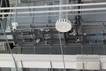Ventilation system with lights of modern building