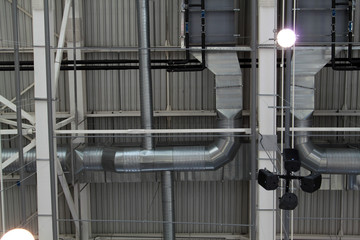 Ventilation system with lights of modern building
