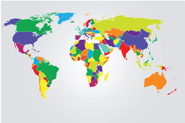 Fototapeta na wymiar World Map Vector color 2