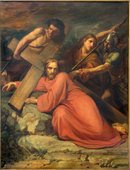 Brussels - Simon of Cyrene help Jesus to carry his cross