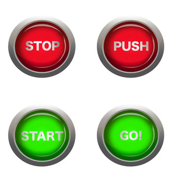buttons with action words