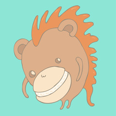 cute monkey, vector illustration, hand drawn