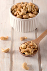 Cahew nuts in the ladle