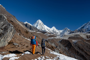 Hiking in Himalaya mountains