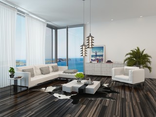 Modernes luxuriöses Wohnzimmer Interieur (Interior)