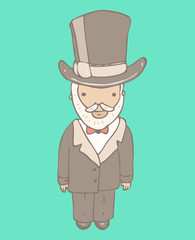 elegant man vector illustration, hand drawn