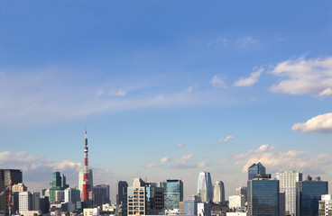 ［東京都市風景 全景］東京タワーと高層ビル街