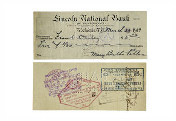 old bank check